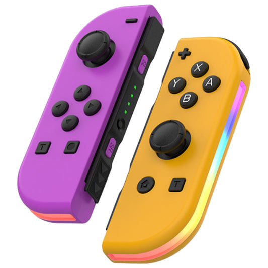 Wireless Bluetooth Left Right Controller with RGB Light for Switch/Switch Lite/Switch OLED Purple and Yellow