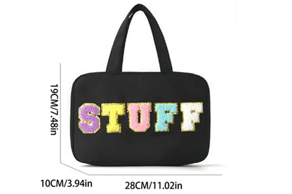 Travel Toiletry Bag Water-resistant with Hanging Hook for Makeup Cosmetic Shampoo -Black