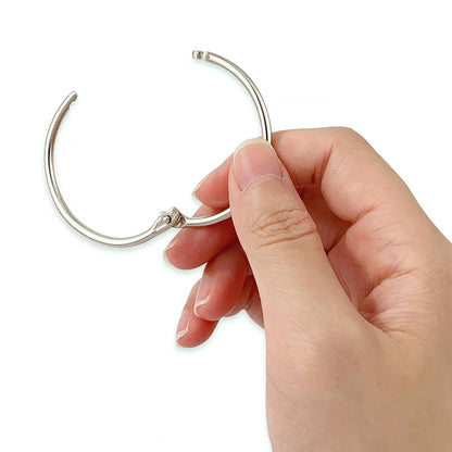 100 Pack Nickel Plated Metal Hinged Binder O Rings for Keys and Scrapbooks