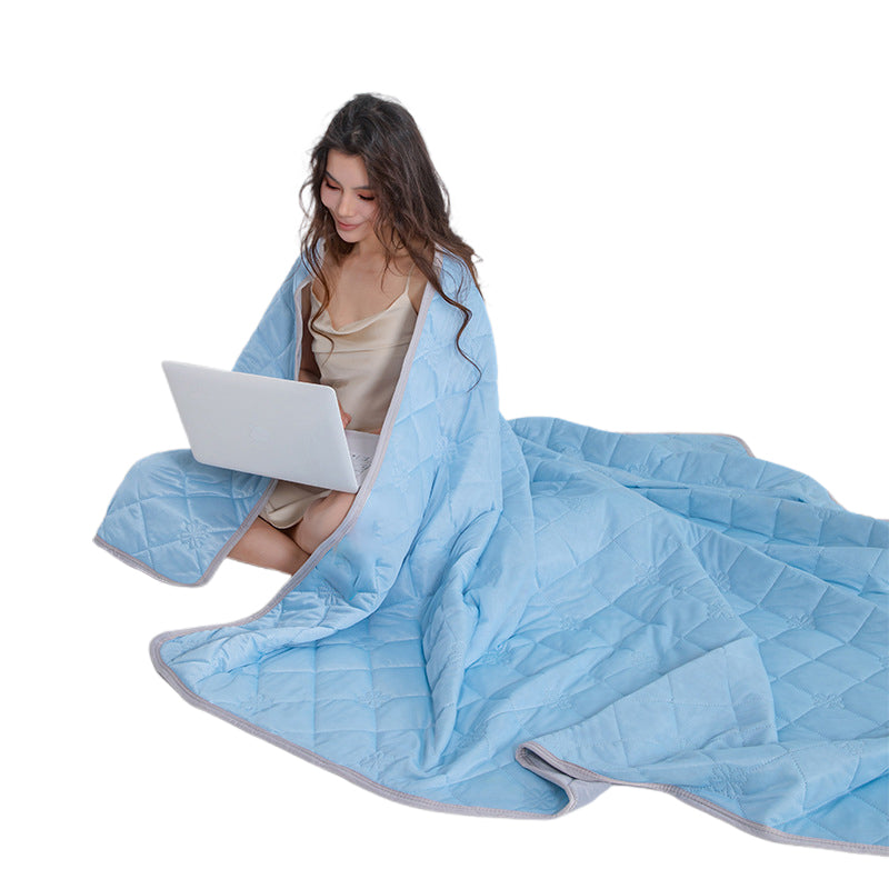 Double-Sided Cooling Blanket Summer Cool Touch Quilt Air Conditioner Blanket Blue