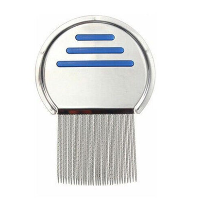 Stainless Steel Pet Flea Comb Fine Tooth Grooming Tool Blue