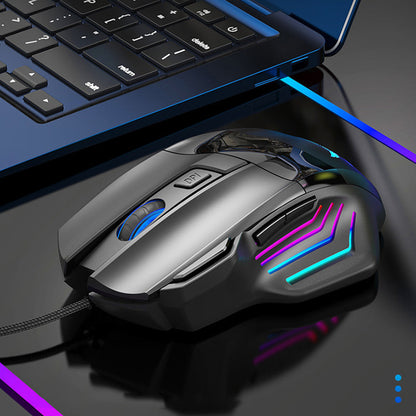 Wired Gaming Mouse 2400 DPI Adjustable 7-Color PC Gaming Mice Compatible with Windows Mac