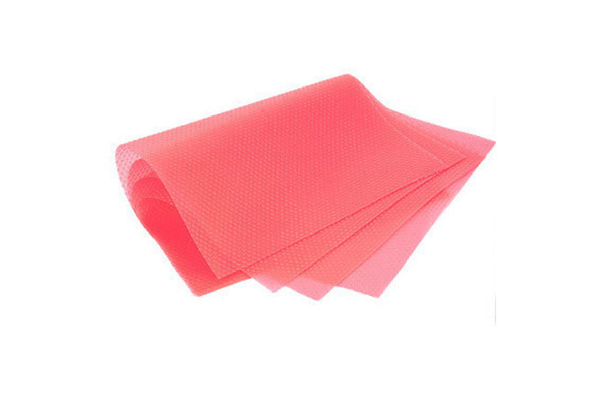 4 Pcs Liners Mats for Shelves EVA Fridge Mats Liners Washable-Pink