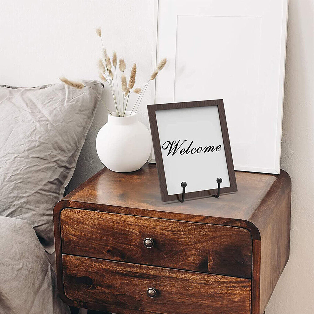 2Pcs Picture Frame Display Stands Photo Pedestal Art Plate Holders Black