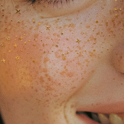 6 Piece Glitter Freckles Face Tattoo Gold Transfer Stickers