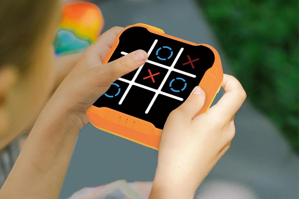 Electronic Tic-Tac Toe Game Handheld Puzzle Game Console for Kids-Orange