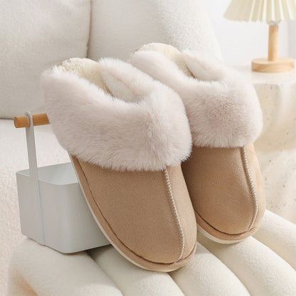 Womens Slippers with Plush Lining and Anti-Slip Memory Foam Sole-Brown