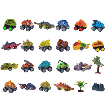 Dinosaur Cars Advent Calendar Christmas Countdown Blind Box Pull-Back Toy Set