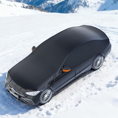 Oxford Fabric Car Windshield Cover Snow Ice Protector with Reflective Strips for Winter