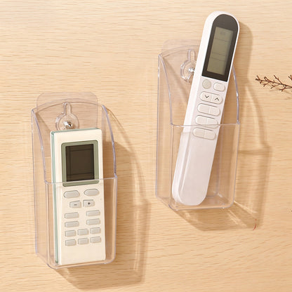 3 Pack Clear Remote Control Holder Wall Mount Organizer for TV AC Phone Glasses