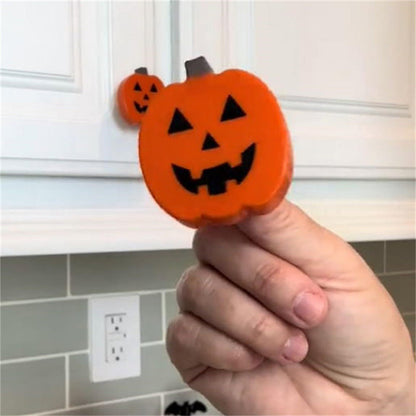 10 Pack Silicone Christmas Cabinet Knob Decoration Covers - Pumpkin