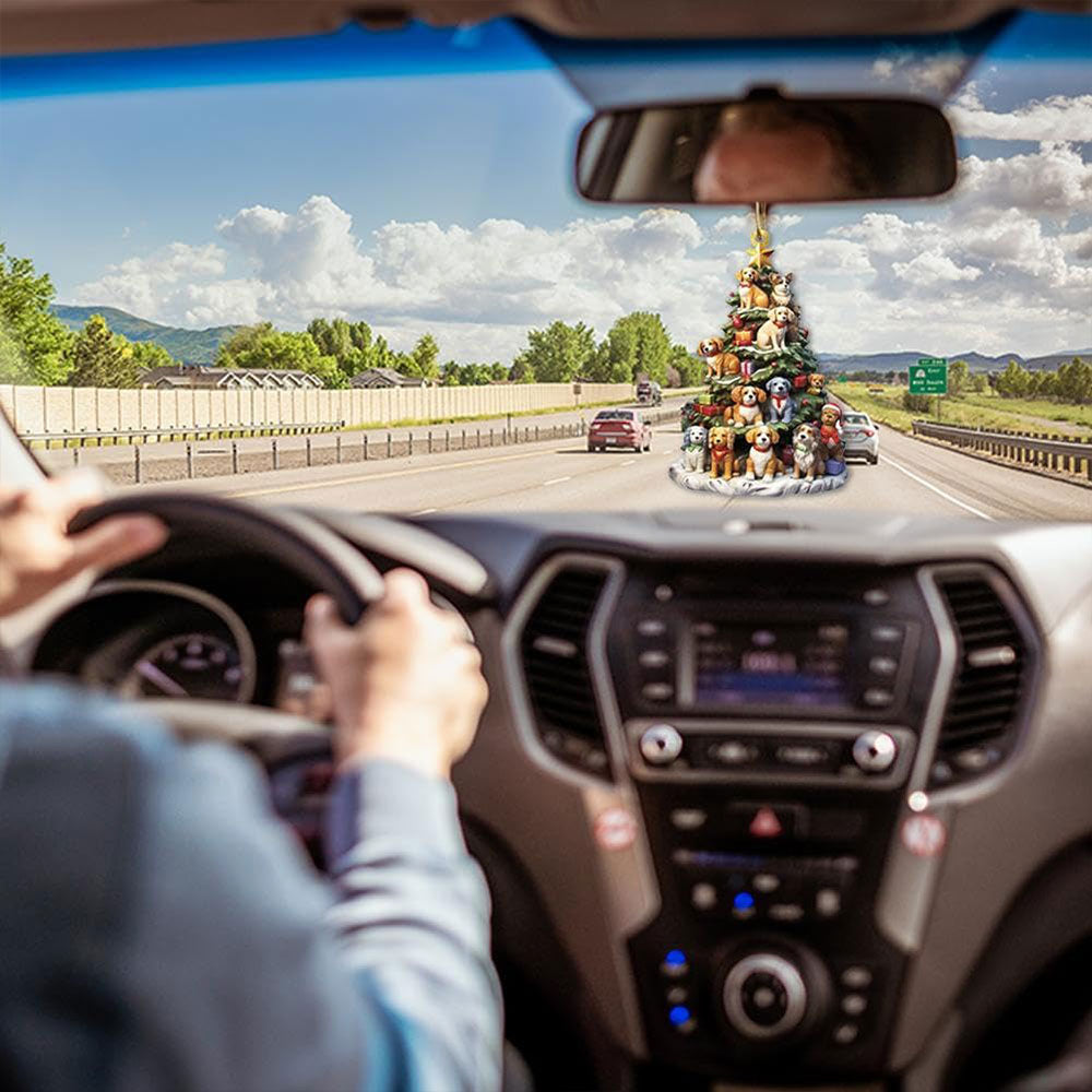 8Pcs Christmas Tree Shape Bookshelf Pendant 2D Acrylic  Xmas Ornament Christmas Tree Decor