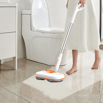 Cordless Electric Spin Mop with LED Light & 750ML Water Sprayer White