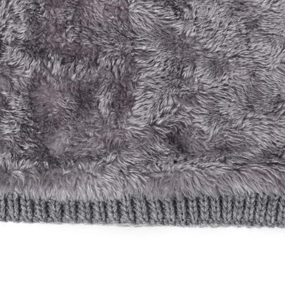 Winter Neck Gaiter Fleece Thick Neck Warmer Cover Ski Gaiters for Men Women-Grey