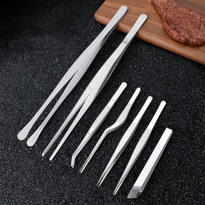 7Pcs Stainless Steel Kitchen Cooking and Plating Tweezers Set