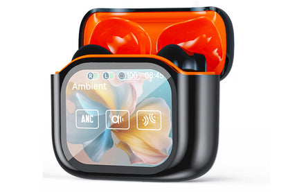 Bluetooth AI Translation Earbuds with LCD Touchscreen 150 Languages-Orange