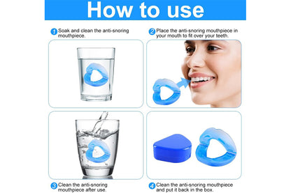 2Pcs Anti Snore Mouthpiece Mouth Guard Stop Snoring Grinding Sleep Aid Mouthguard