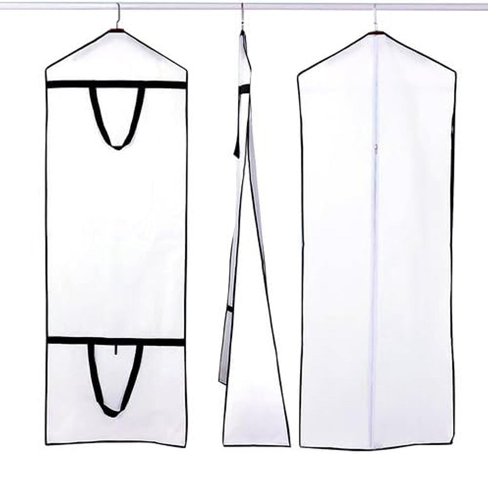 Portable Wedding Dress Garment Bag for Bridal Gowns and Cheongsam-White