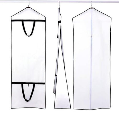 Portable Wedding Dress Garment Bag for Bridal Gowns and Cheongsam-White