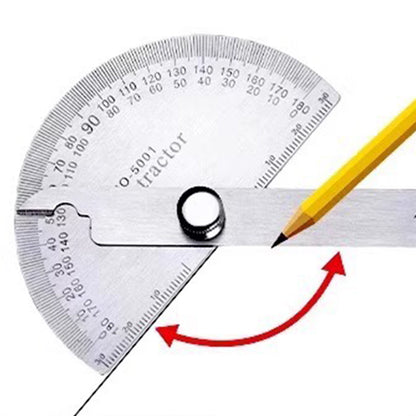 Stainless Steel Angle Protractor 0-180 Degree Gauge for Woodworking-Style 2