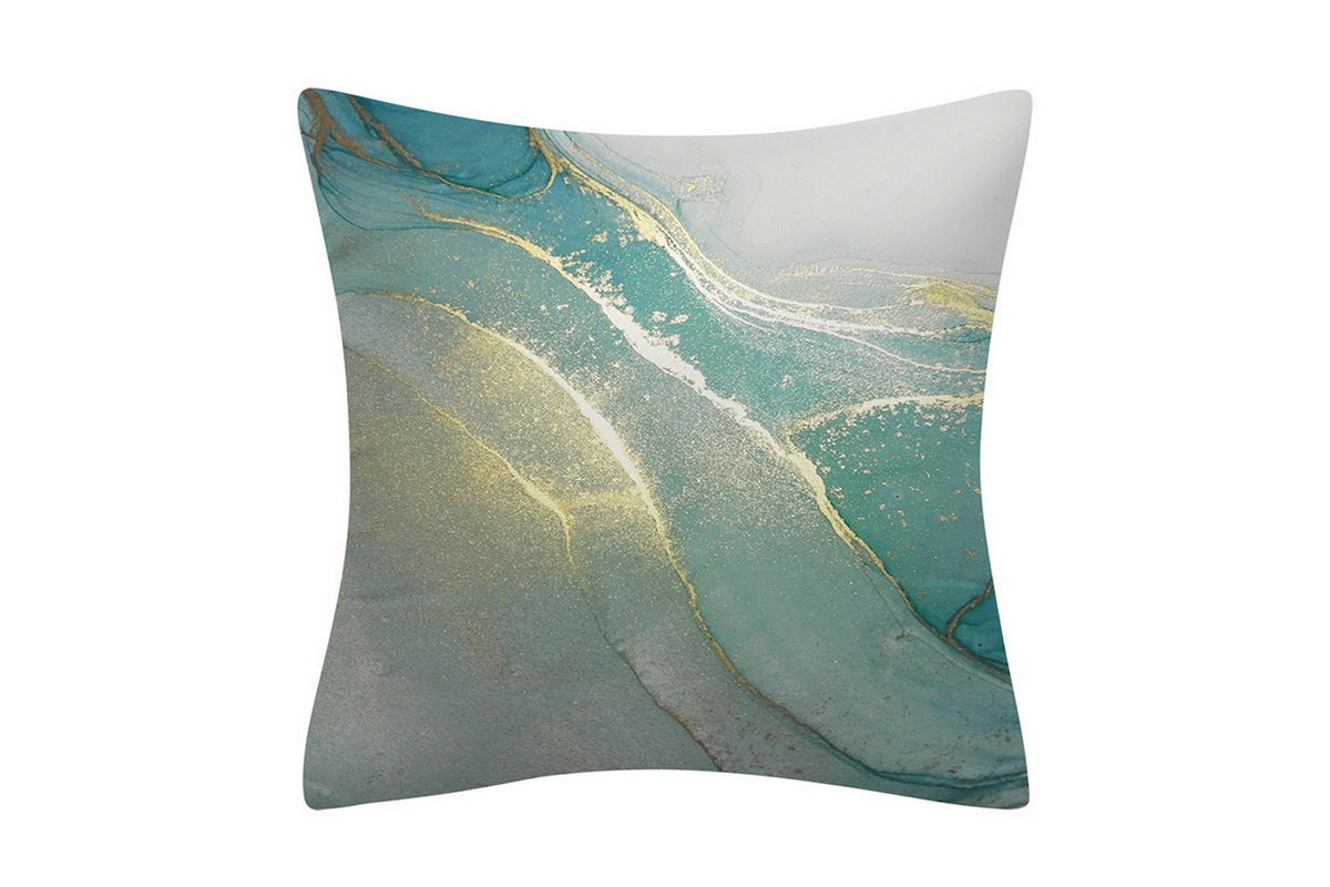 Marble Turquoise Marble Texture Gold Silver Luxury Throw Pillow Covers-Style 1