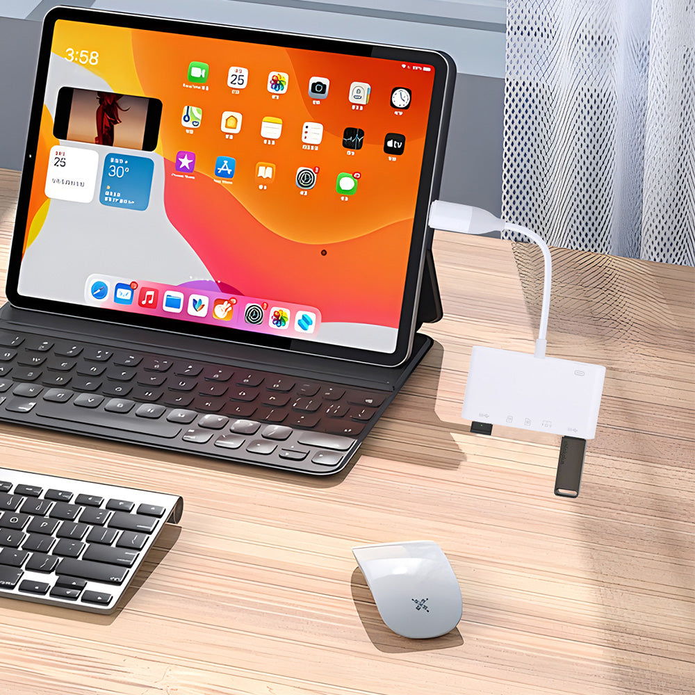 5-in-1 Memory Card Reader USB-C to Memory Card OTG Adapter for TV Camera Smartphone