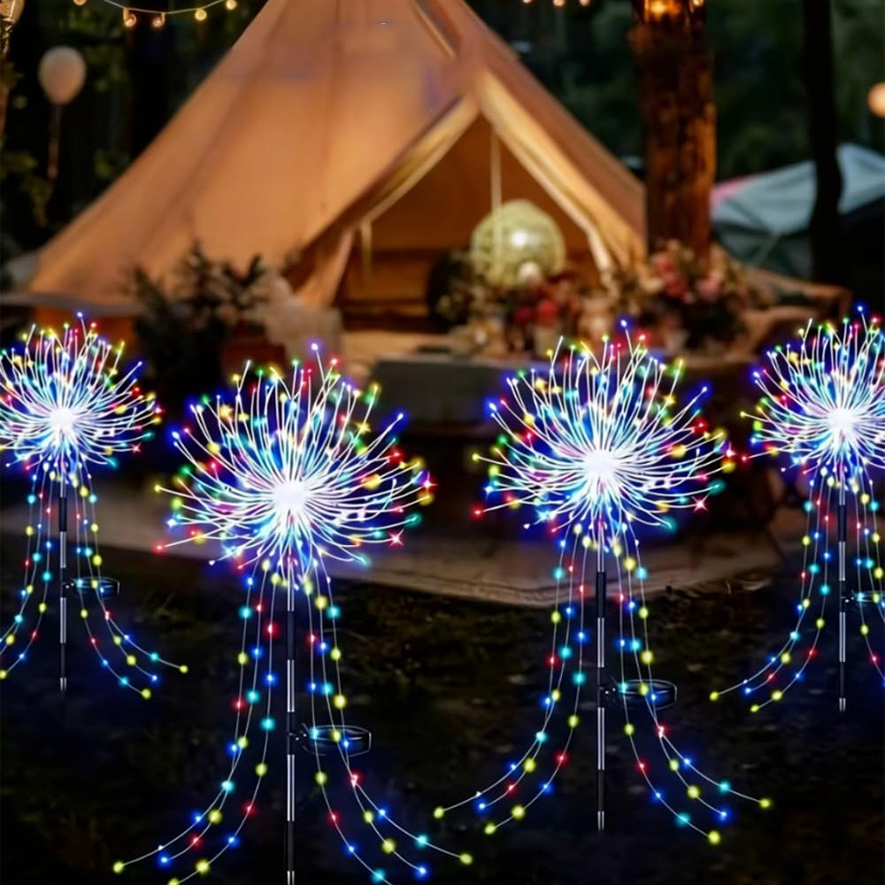 4 Pack Solar Firework Lights String with 8 Modes - Mixed Color