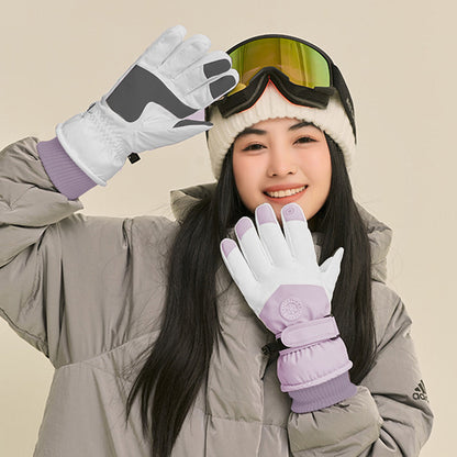 Pair of Warm Plush Touch Screen Winter Ski Gloves Snow Gloves Riding Gloves Dark Gray