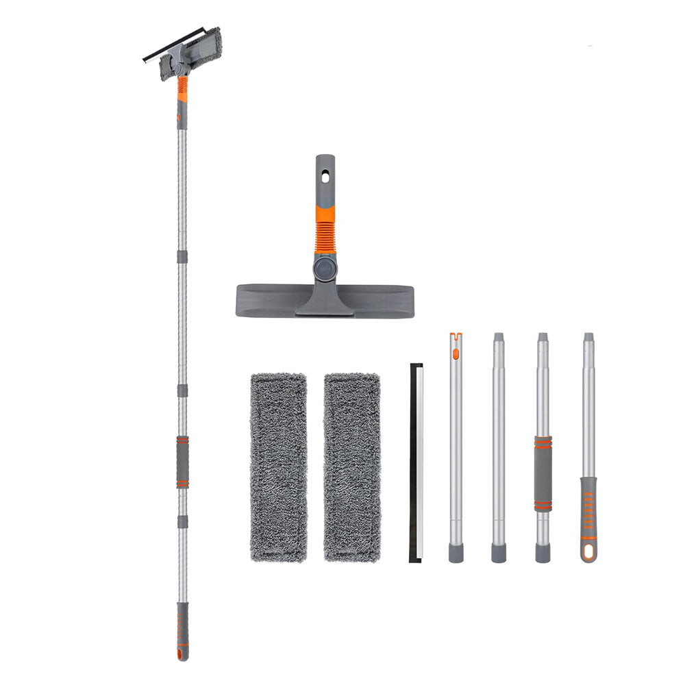 2 in 1 Window Cleaning Tool Squeegee Window Cleaner Kit with 2 Microfiber Cloths Style 2