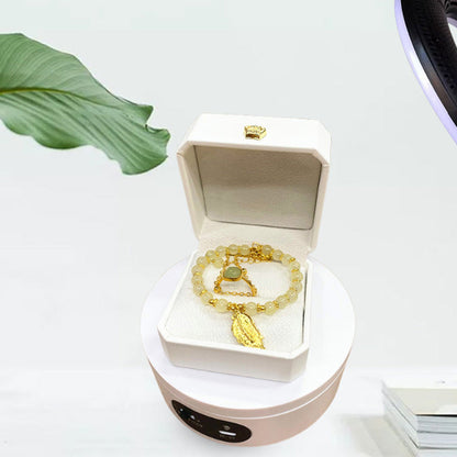 12cm Rotating Display Stand Dual Power Supply Turntable for Showcasing Cups Jewelry White