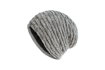 Men Women Unisex Winter Warm Fleece Lined Slouchy Knit Beanie Hat-Grey