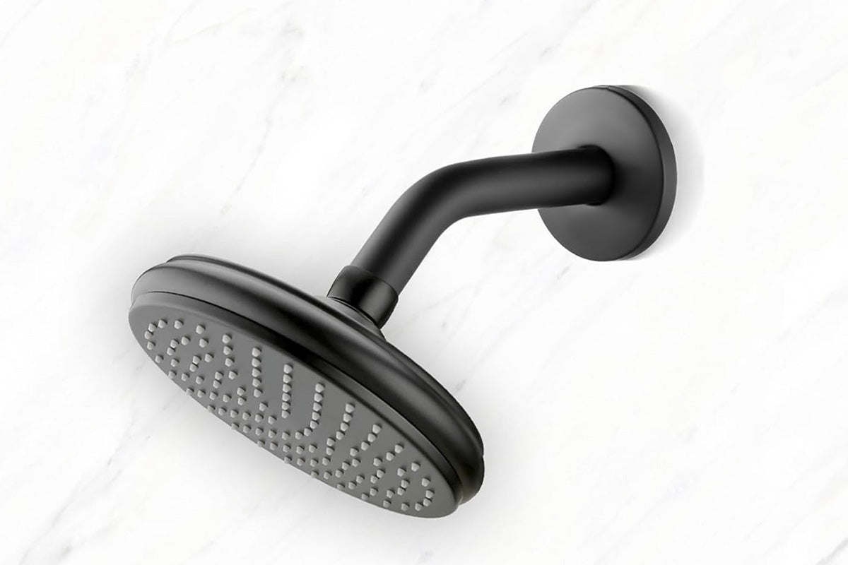 Matte Black Shower Arm 15cm Wall Mount Replacement Angle Shower Head Arm Shower Pipe