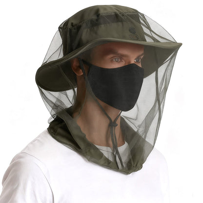 5PCS Mosquito Head Net Bug Hat for Camping Hiking Fishing and Gardening Army Green