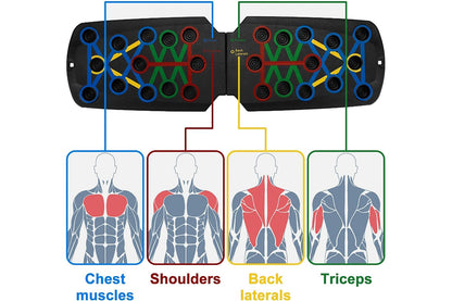 28 in 1 Foldable Push Up Board with Resistance Bands for Full Body Strength Training