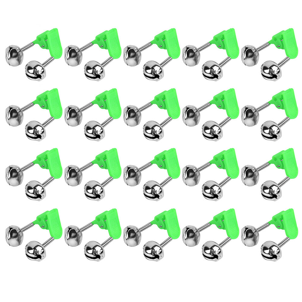 20 Piece Fishing Bite Alarm Bells for Rod Tips Day and Night