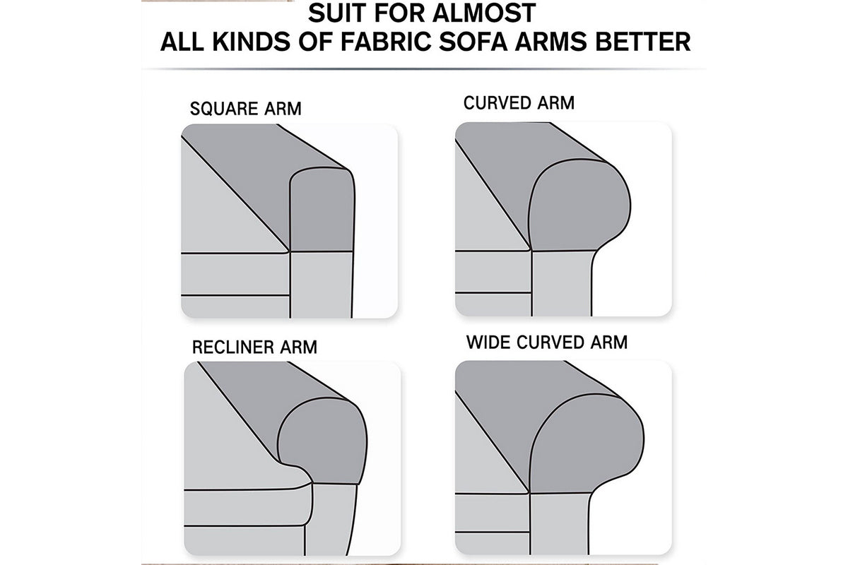 Stretch Armrest Covers Spandex Arm Covers for Chairs Couch Sofa Armchair Slipcovers-Blue