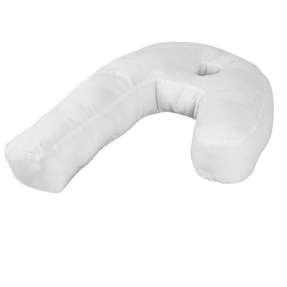 Side Sleeper Pillow with Ear Hole J Shaped Body Pillow for Neck Back Shoulder Support