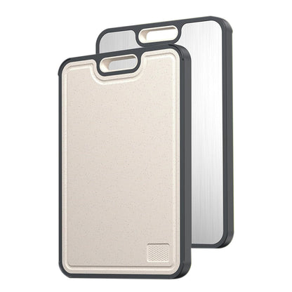 Titanium Cutting Board for Kitchen Cutting Board Double Sided Pure Titanium and Wheat Straw