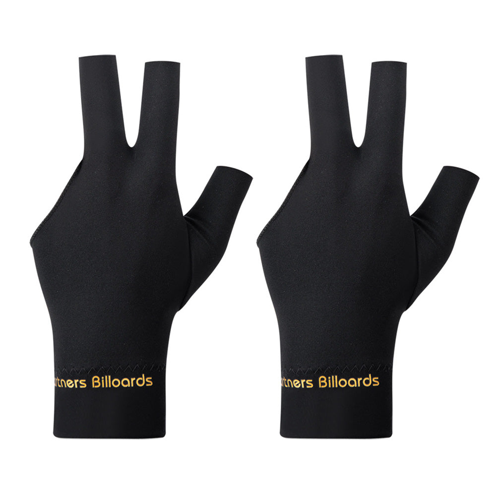Three Finger Billiards Gloves For Left Hand Pool And Snooker-Black