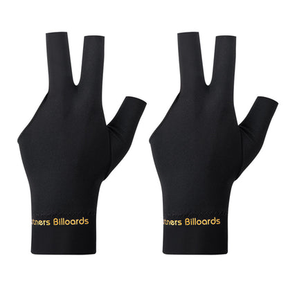 Three Finger Billiards Gloves For Left Hand Pool And Snooker-Black