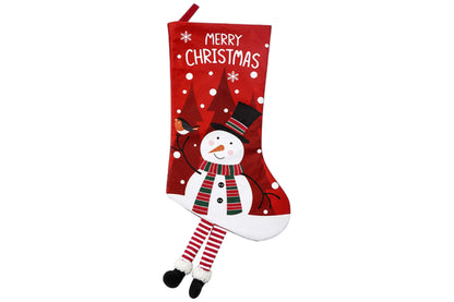 Christmas Stocking Goodies Sock Xmas Wall Tree Party Hanging Candy Bag Decoration-Snow Man