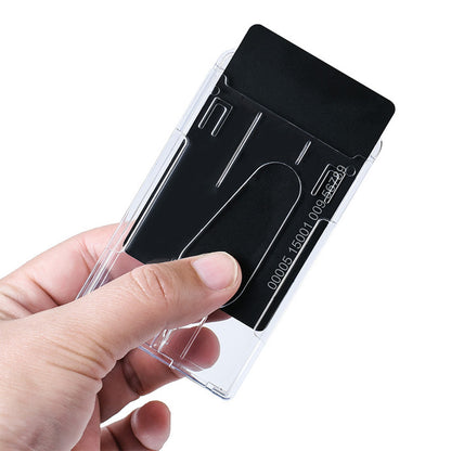 5 Pcs Clear PC Double Slot ID Card Holder