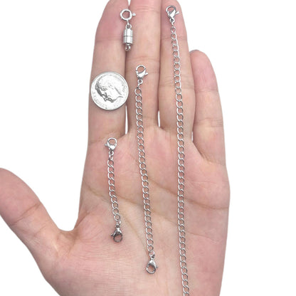 20Pcs Set Necklace Extenders and Clasps for Bracelet Chain Extension Jewelry Repair Kit White