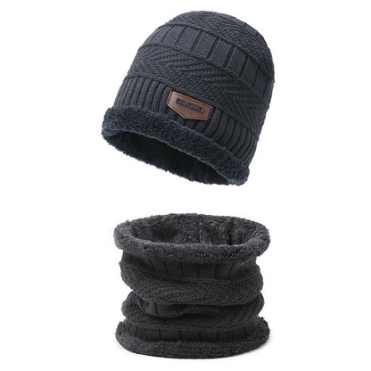 Uisex Beanie Cap Winter Knitted Hat Neck Warm Scarf Fleece Ski Accessories Grey