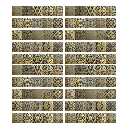 5Pcs Vintage Patterns Wall Stickers Water Resistant Wallpaper Removable Decal for Kitchen Bathroom