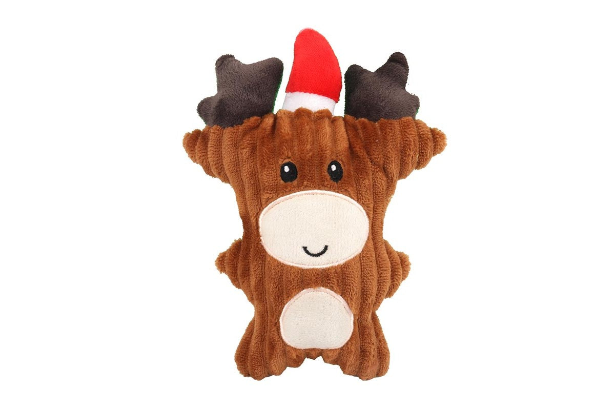 Christmas Squeaky Plush Soft Dog Toys Interactive Durable Dog Chew Toys-Christmas Elk