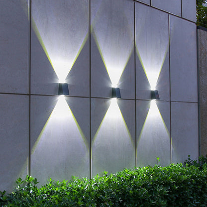 2Pcs Solar Wall Lights Outdoor Up and Down Sconce Lights for Garden Patio Garage Porch White