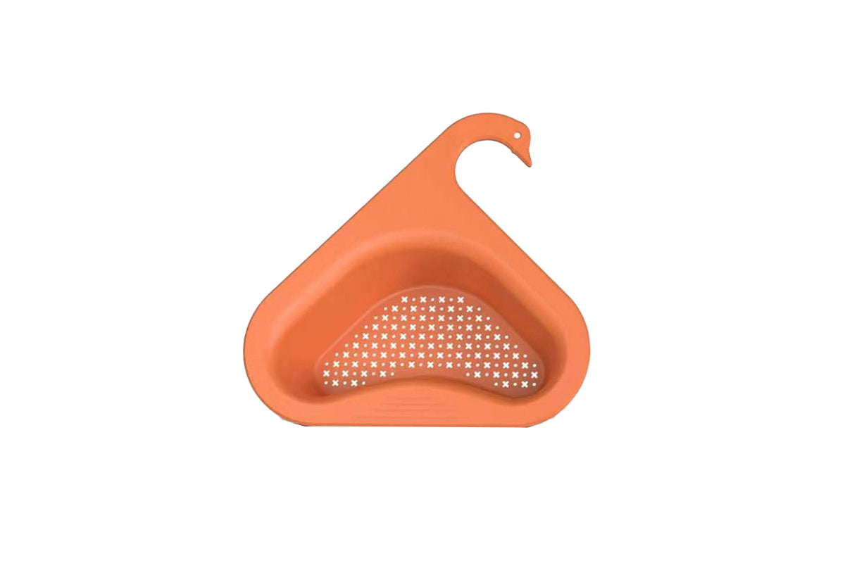 Multifunctional Drain Basket Kitchen Sink Strainer  Funnel for Food-Orange