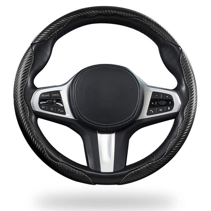 3 Piece Carbon Fiber Steering Wheel Cover Non-Slip Grip Protector