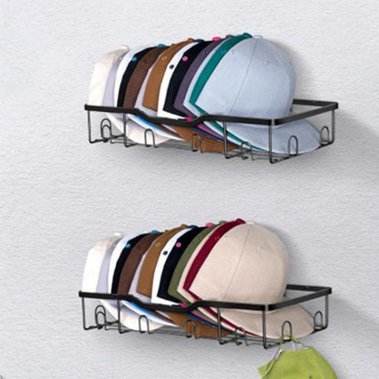 2Pcs Wall-Mounted Metal Hat Racks for Baseball Caps Hat Storage Organizer